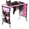 Routine Trimming Support Stand for Small Companion Animal Use, Fabric Grooming Bed with Metal Frame for Indoor Care