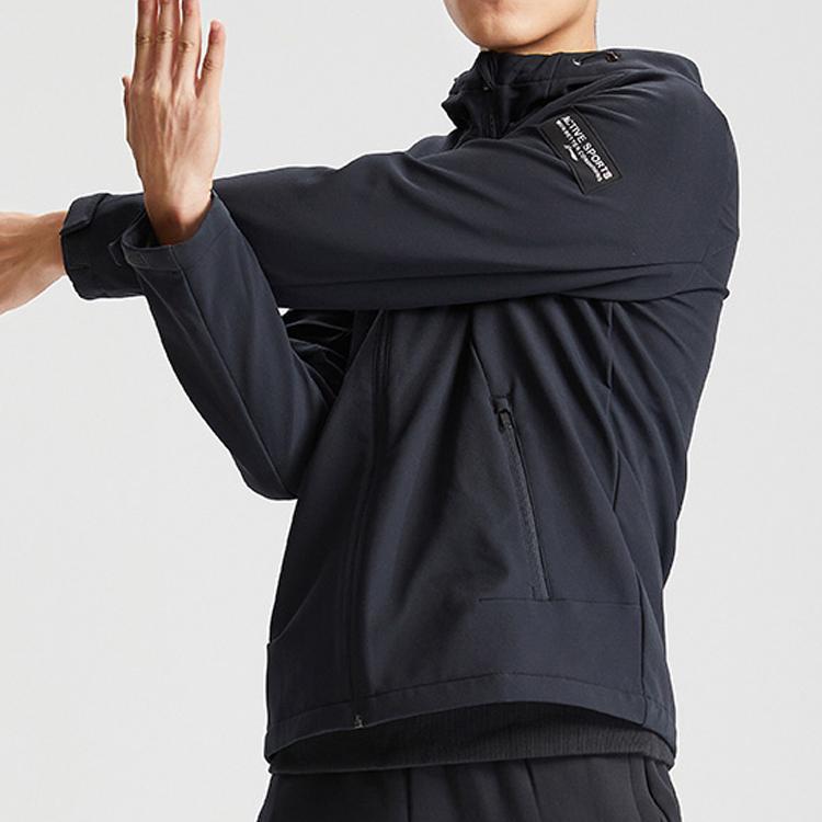 Li-Ning Fleece-Lined Slim Fit Sports Jacket Men Jackets Standard-Black AFDQ703-1