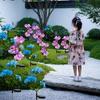 3Head Hydrangea Rose Flower Solar Led Light Outdoor Garden Lawn Lamps for Garden Vegetable Patch Patio Country House Decoration