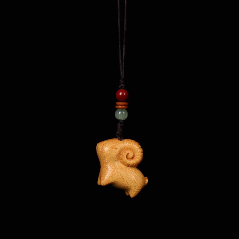 1/3Pcs Goat Sandalwood Keychain Hanging Key Chain Wood Carving Pendant Textured Animal Keyring Accessory For Parties Keys