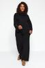 Dámský styl Plus Size Tmavě modrý úplet Plus Size Set spodního a horního dílu