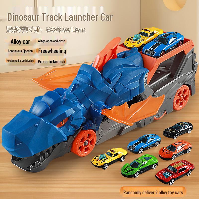 Dinosaur Ejector Car & Track Set: Children s Educational Alloy Toy with Deforming Features