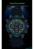 Oufannishi Men's Multifunction Waterproof Quartz Chronograph Wristwatch with Six-Hand Calendar