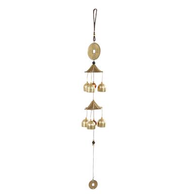 Campanelli a Vento in Bronzo Stile Cinese Retrò Salute Felicità Fortunato Feng Shui Campanelli a Vento per la Casa