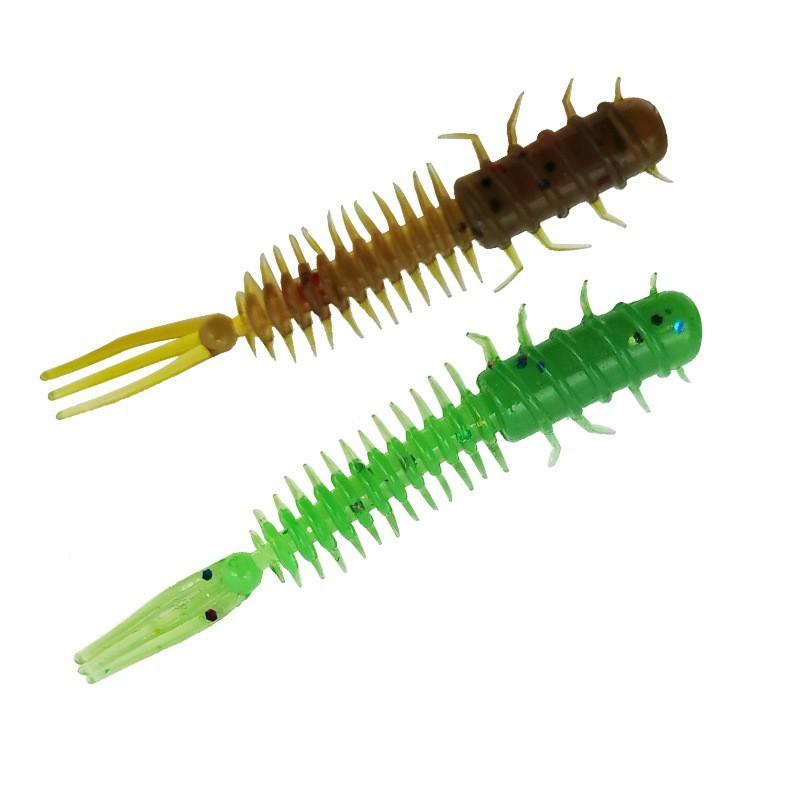 Luya Soft Bait Thread Three-Tailed Soft Worm 4.5Cm Slug Soft Elastic Bionic Luya False Bait