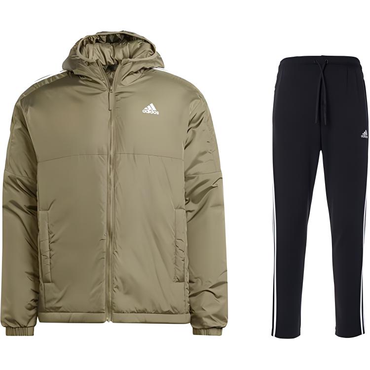 

Adidas Удобная куртка с капюшоном и длинными рукавами, универсальные длинные брюки, повседневный спортивный костюм для мужчин, спортивная одежда HZ5725+FK6884 S