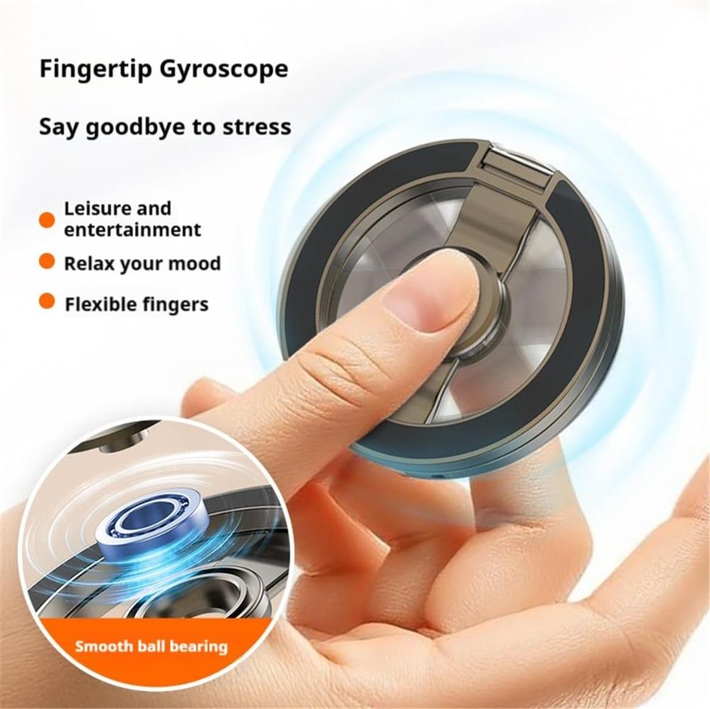 Double-sided Magnetic Rotating Gyroscope Portable Phone Holder Grip for IPhone 17 16 15 14 Pro Max for MagSafe Stand Accessories