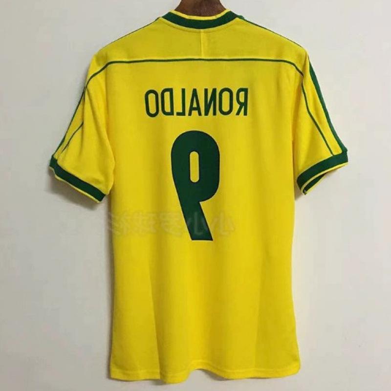 CR7 Retro dres pro dospělé č. 7, Prodyšný rychleschnoucí fotbalový dres pro fanoušky, Sběratelský, Červená/Zelená, M-XXL
