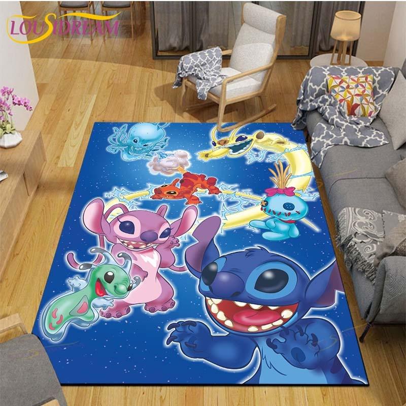 Anime Stitch Carpet Kids Carpets Living Room Tea Table Mats Bedroom Rug Washable Floor Mats Household Area Mat
