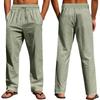 Herren Casual Leinen Atmungsaktiv Bequem Locker Kordelzug Strand Trainingsanzug Hose für Herren
