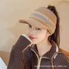 Women S Winter Warm Knit Hat Adjustable Ponytail Empty Top Baseball Cap Ear Protection