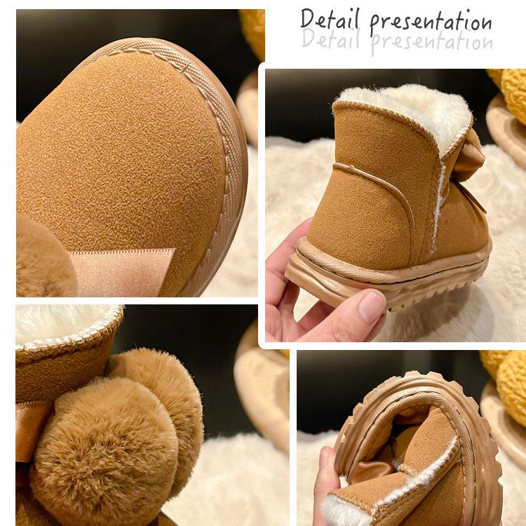 Stivali da neve alla moda per bambini Stivali di peluche da bambina per bambini Scarpe invernali Stivali bassi