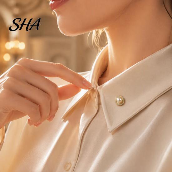 Magnetic Button Pin Faux Pearl Pin, No Sew Safety Daily Wear Brooches for Scarf Shirts Sweater, Reusable Clothing Decorative Brooch Anti Slip Clasps