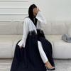 MQ210 Elegant 3D Applique Crinkle Abaya Cardigan for Modest Fashion