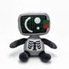 Künstlerisches Plüschtier Retro Computer TV Schädel Roboter Sitzendes Plüschtier, Lustiges Schreibtischdekor Kissen