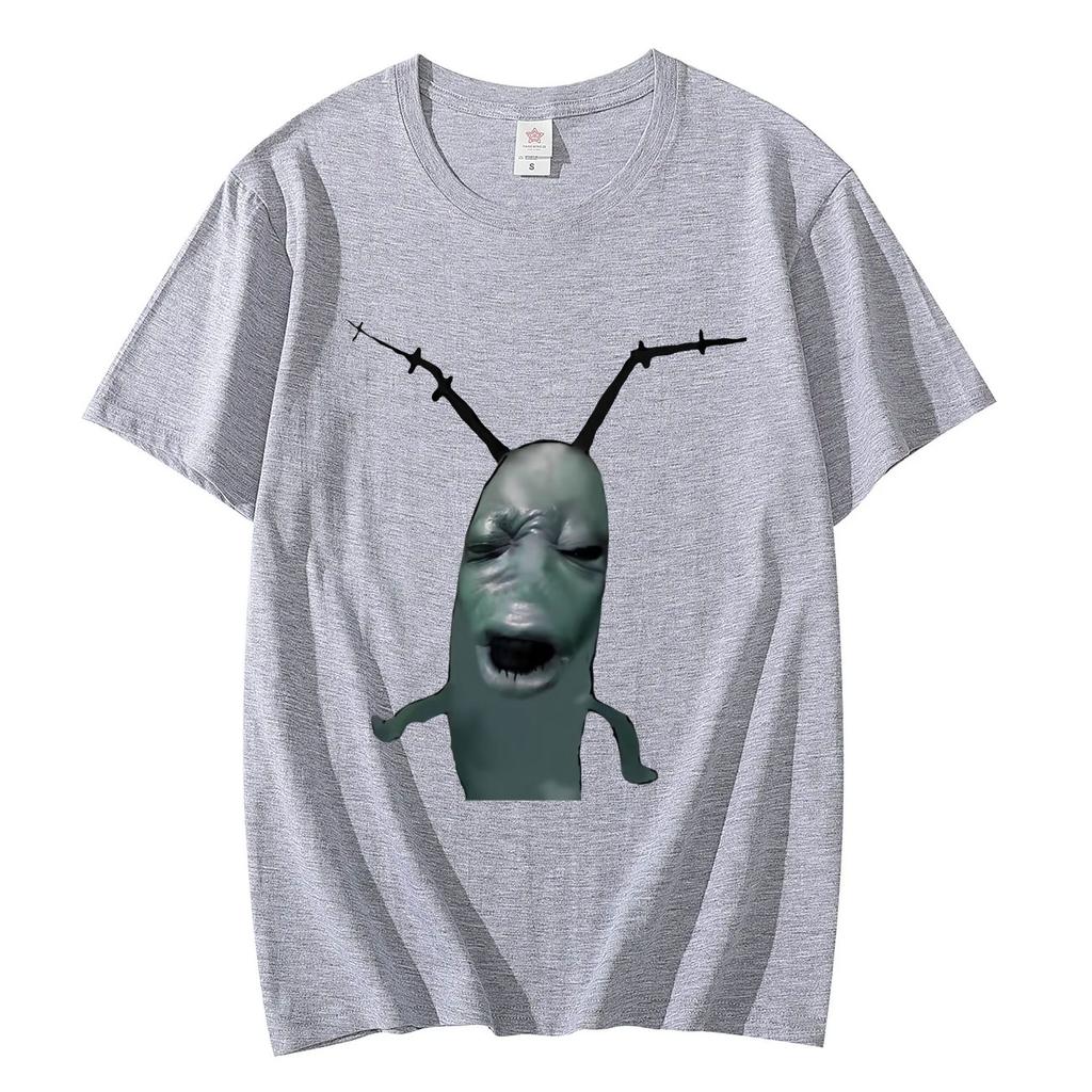 Cursed Plankton Funny Meme Graphic T Shirts Casual Comfort Short Sleeve Tshirt High Quality Fashion Oversized Tshirts Unisex