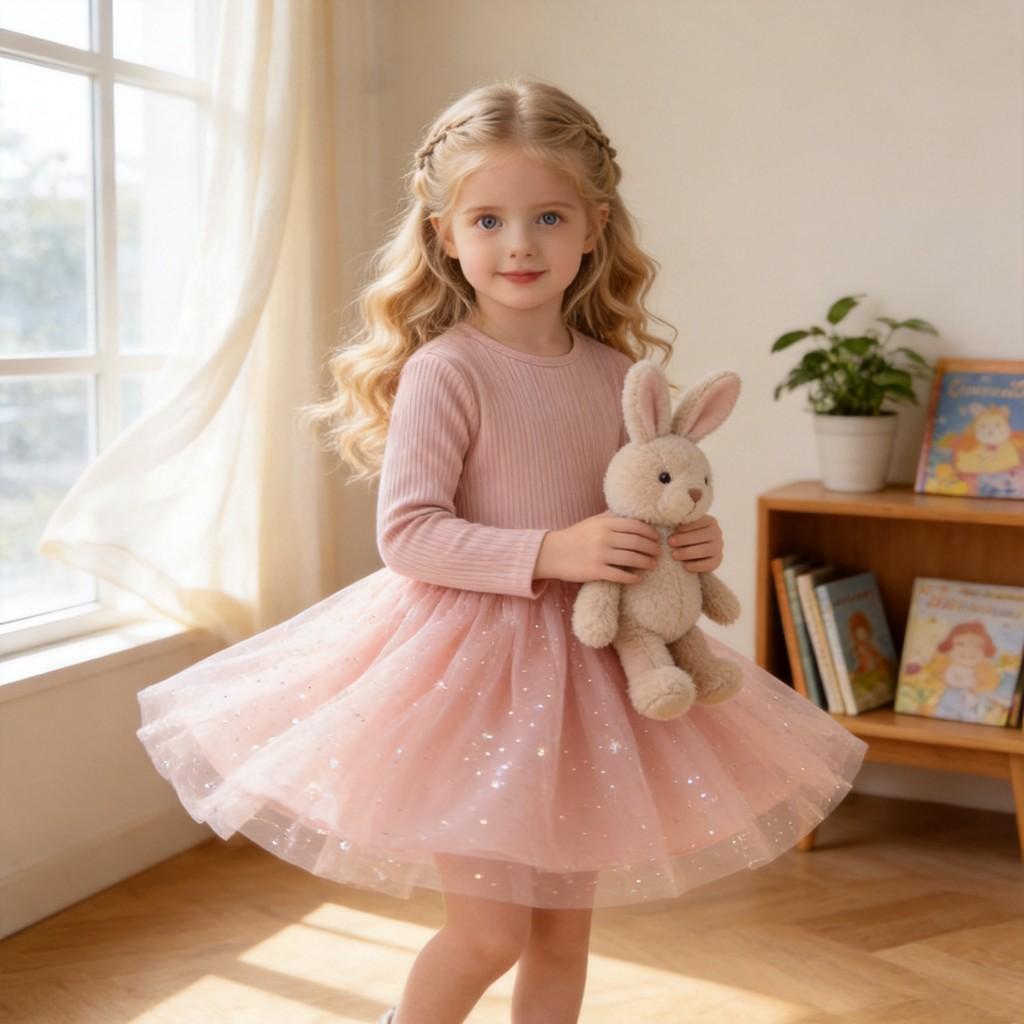 Girl Princess Dress With Cotton Fabric For Holiday Occasions