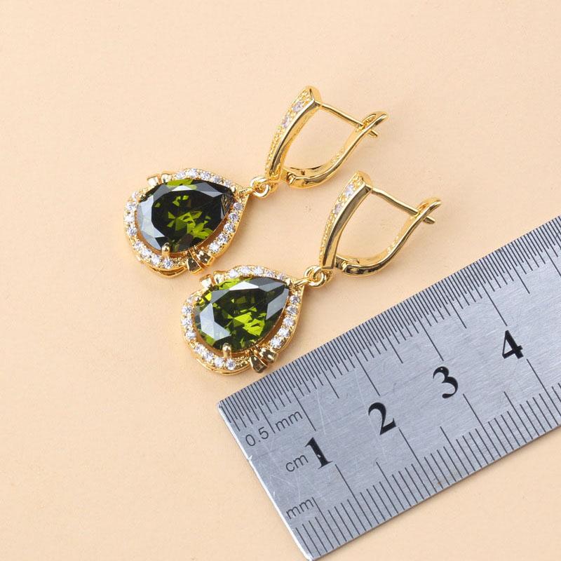 Brazilian  Gold Plated Chunky Jewelry Sets For Women Water Drop African Costume 12-Color Colorful Zircon Choker Necklace Set