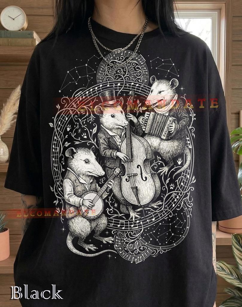 Vintage Opossum Band Music Comfort Colors® Tshirt, Retro 90s Graphic Tee, Animal Lover Musician Y2K Streetwear 2000s Trash Panda Gift