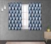 S4sassy Cotton Duck Geometric Blue Shibori Double Panel Short Window  Eyelet Living Room  Curtains- 54x56
