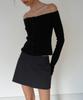 Jaejeudeu Off-Shoulder Wool Cardigan_Black