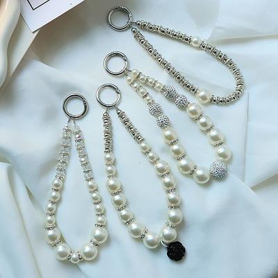 Bling Bling Perle Strass Handy-Lanyard Helle Diamantkristall Anti-Verlust Seil Neue Mode Damen Taschenanhänger Schlüsselanhänger