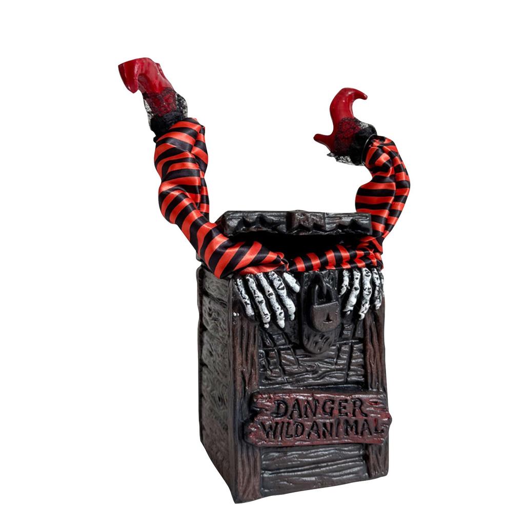 Halloween Scary Animated Toys (4 Styles) - Sound-Activated Moving Eyes, Light-Up & Spooky Sounds, 3xAA Battery Operated For Haunted House, Party Decor