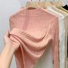 Women's Autumn and Winter New Texture Sweater Oat Semi-turtleneck Long-sleeved Slim-fit Knitted Bottoming Shirt