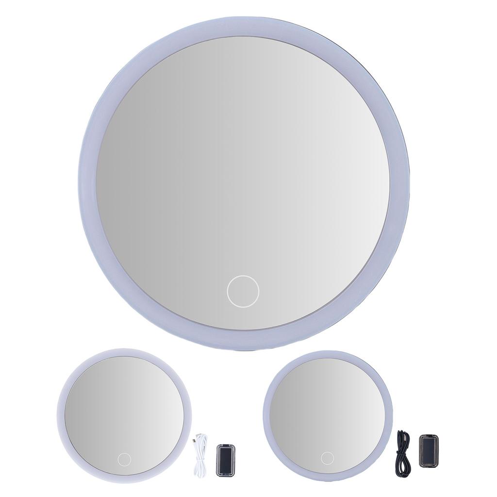 20X Beleuchteter Vergrößerungs-Make-up-Spiegel 3 Farben LED Kosmetikspiegel mit Licht Stufenloses Dimmen mit Saugfuß