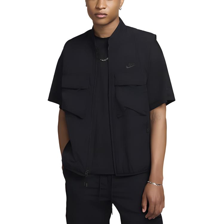 

Nike Технологичный жилет без рукавов свободного кроя с воротником-стойкой и молнией Мужские жилеты Черный FZ0748-010 M