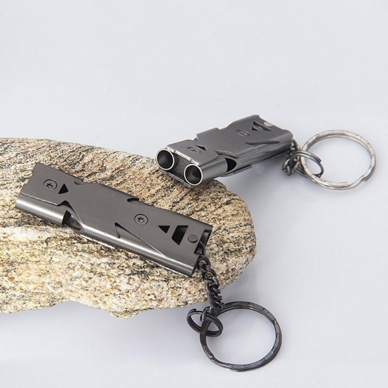 2 Pcs Emergency Whistles Portable Double Tube Whistles Outdoor Survival Whistles