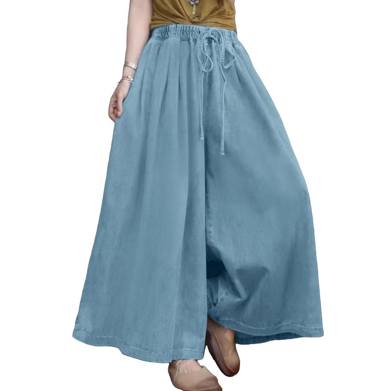 

ZANZEA Женские повседневные свободные широкие брюки с эластичной резинкой на талии 2XL