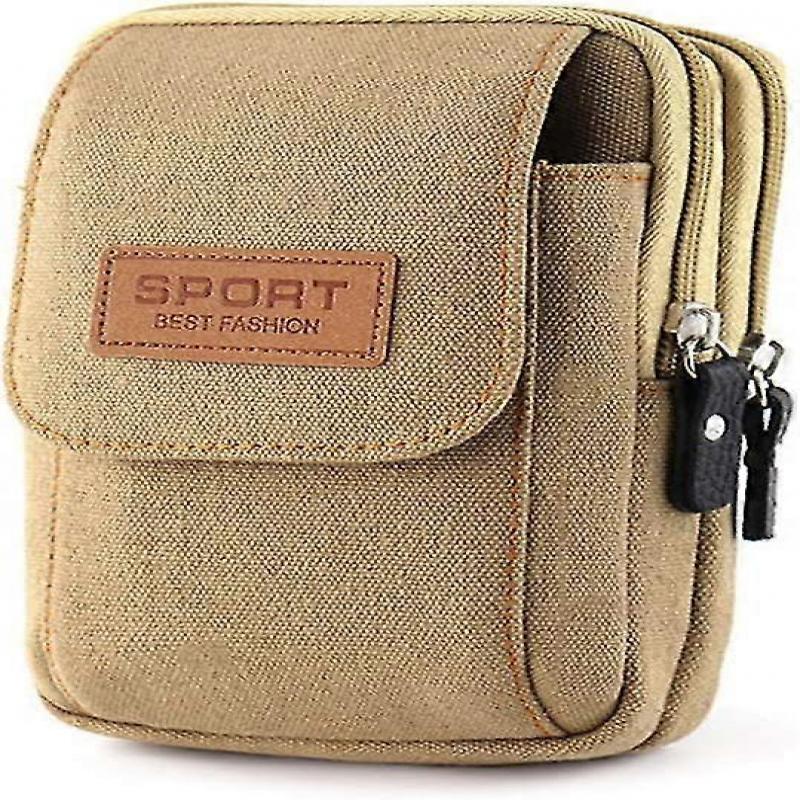 7" Hip Bag Men's Mobile Phone Belt Bag Canvas Waist Bag Small Bum Bag Mobile
