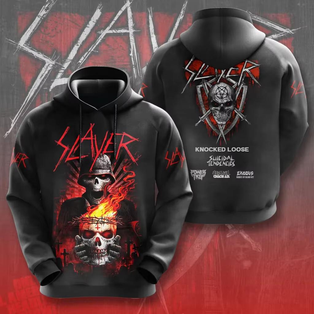Rock Band Slayer Sweat à capuche imprimé 3D Hommes Femmes Mode Hip Hop Sweat à capuche Sweat-shirt Vêtements pour adultes Masculina Sudaderas Hombre