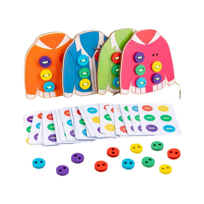 Cross-Border Children's Hand-Threading Button Game for Early Education and Pretend Play