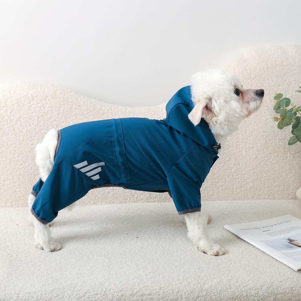 Waterproof Pet Clothes PU Dog Raincoat with Hood for Small Dogs Waterproof Reflective Cat Coat Chihuahua Jacket Poodle Overalls