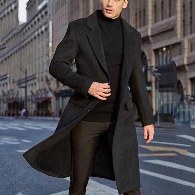 Zima Męski Długi Płaszcz Casual Moda Kurtki Męskie Parki Luksusowe Odzieży Wierzchniej Płaszcz Biznes Wiatrówka Streetwear Męskie Ubrania