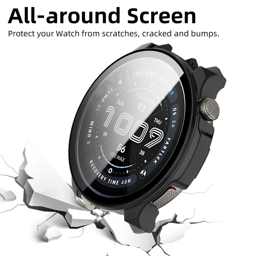 Vidrio+Funda para Amazfit Balance 2 Protector de Pantalla de Vidrio Templado y Parachoques Protector de PC Duro para Accesorios de Amazfit Balance2