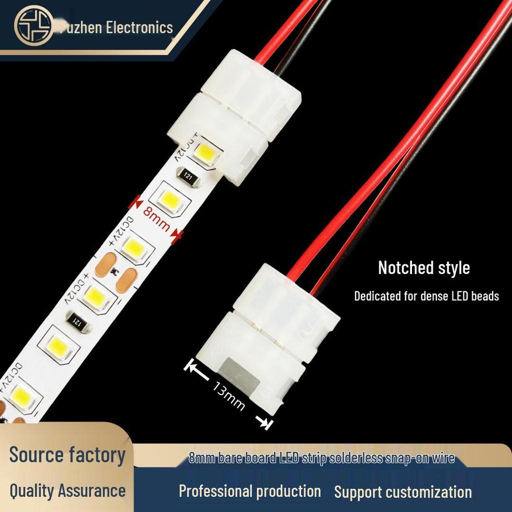 Lötfreier 8mm 2-Pin LED-Streifenlicht-Verbinder