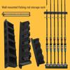 Wall-Mounted 6-Hole Multifunctional Fishing Rod Display and Storage Rack