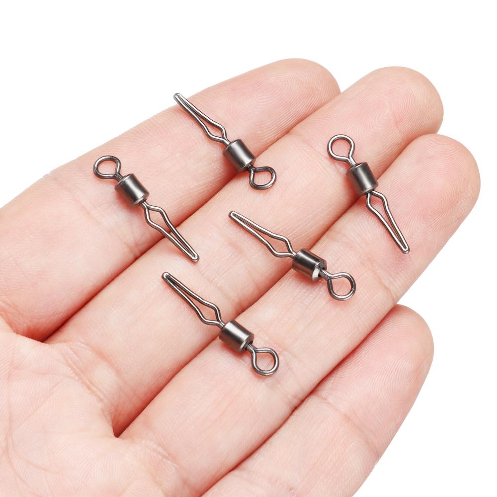 Swivel Fast Lock Connector Fishhooks And Crap Swivels With Side Line Clip Fishing Hanging Snap