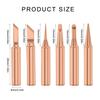 5/6/7pcs Copper Soldering Iron Tips Set Thermal Soldering Tips Upgrades for Lead Frees Welding & BGA Soldering Tool
