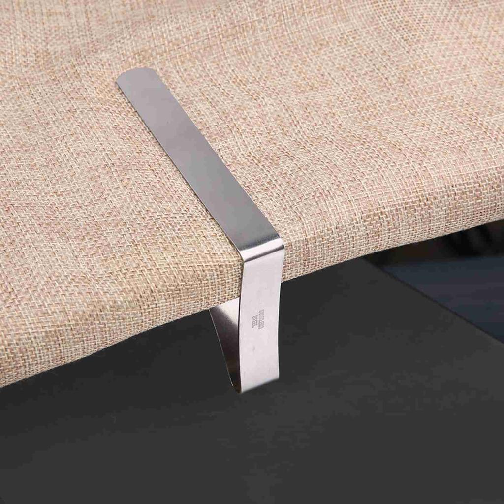 4pcs Large Table Cloth Cover Clips Stainless Steel Anti Slip Tablecloth Holder Clamps 10.5*7cm for Home Picnic Outdoor