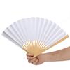 White DIY Paper Wood Folding Fan Calligraphy Painting Drawing Fans Decor Gift