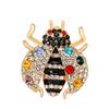 Stylish Alloy Colourful Cartoon Ladybug Brooch Cute Rhinestone Corsage T-shirt Sweater Ornament Festival Birthday Gift