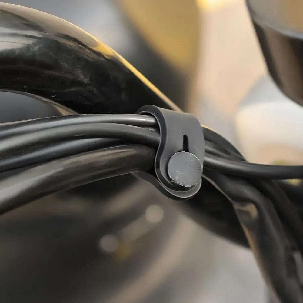 10/20Pcs Rubber Cable Ties Straps For Wire Management Motorcycle ClutchLine Brake Ties Elastic Cable Organizers For Home
