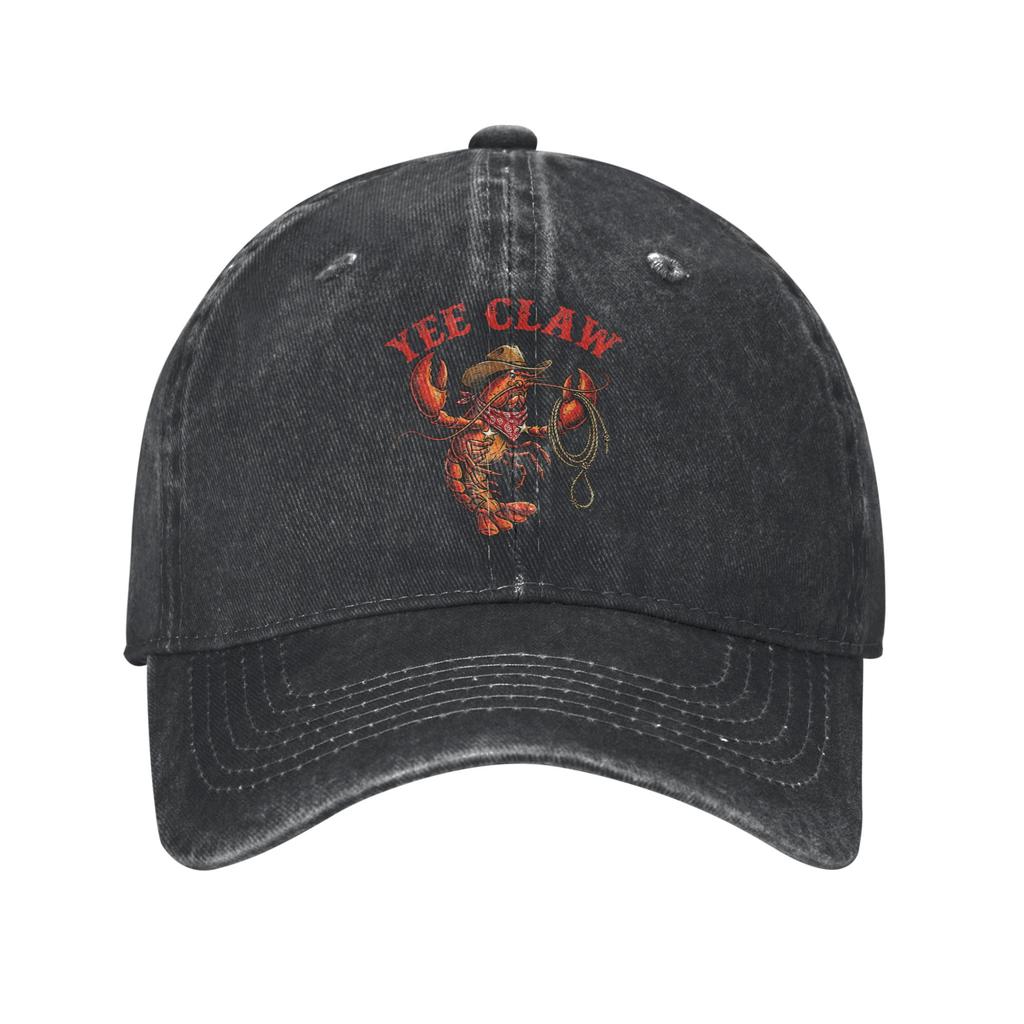 Yee Claw Lobster Baseball Caps Classic Distressed Denim Snapback Hat for Unisex Women Outdoor Activities Adjustable Caps Hat