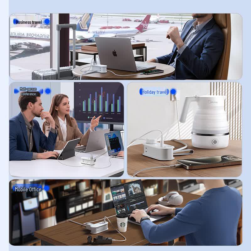 orico 65W GaN PD Schnelllade-Steckdosenleiste mit USB-C/A CN-Stecker (Adapter enthalten)