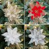 Gold Poinsettia Artificial Christmas Flower for Tree Decoration, Wedding Wreaths, and DIY Accessories