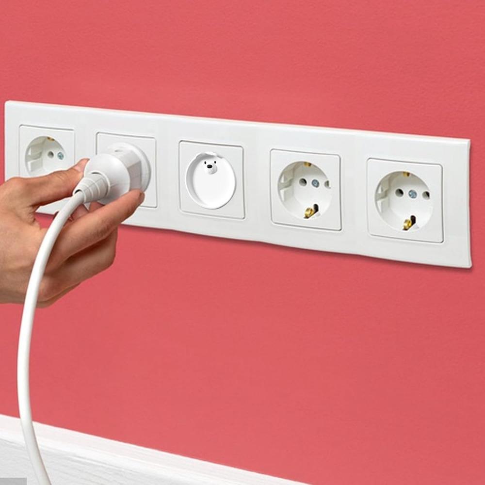 Söta Tecknade Euro-uttagsskydd Barnsäkring Säkra och Trygga Elkontaktsskydd Barnsäkra Uttagsskydd för Hem och Kontor